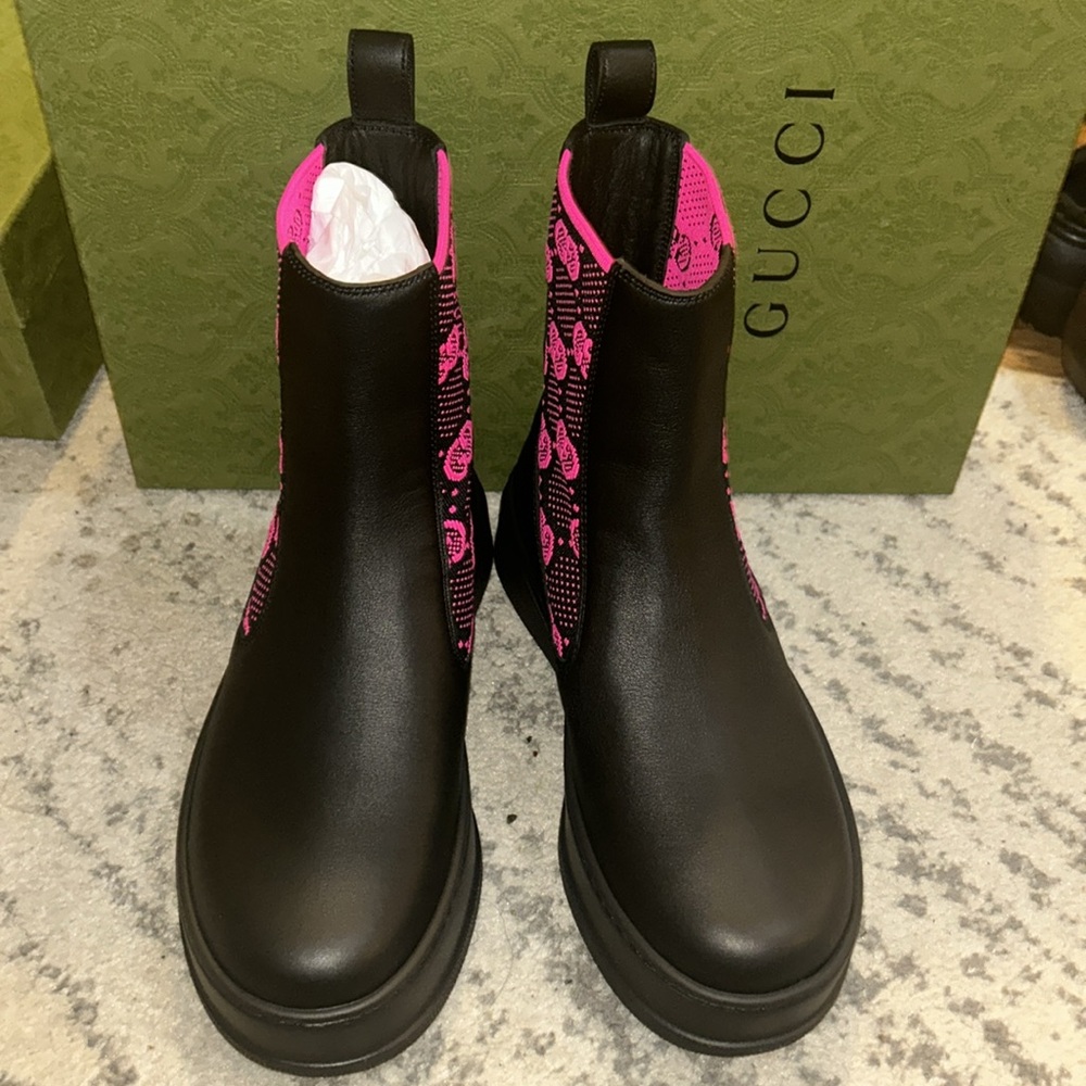 Gucci Women's GG Supreme Chelsea Boot - Picture 2 of 15